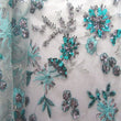 Exquisite Floral Embroidered Tulle Fabric