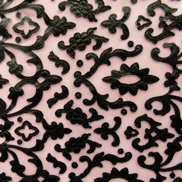 Elegant Floral Overlay Embroidery
