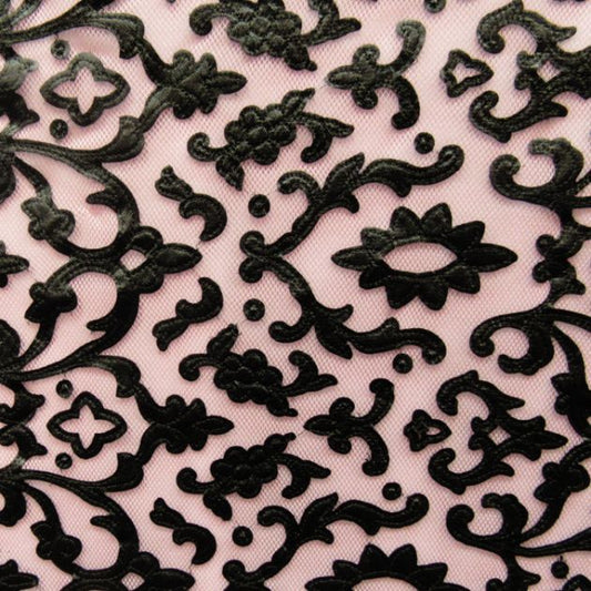 Elegant Floral Overlay Embroidery