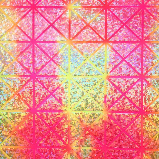 Shattered Glass-Silver/Neon Pink