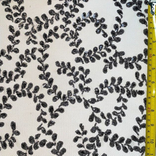 Floral Sequin Embroidery Net