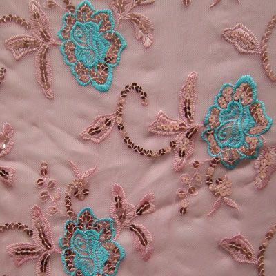 Premium Embroidered Mesh Fabric